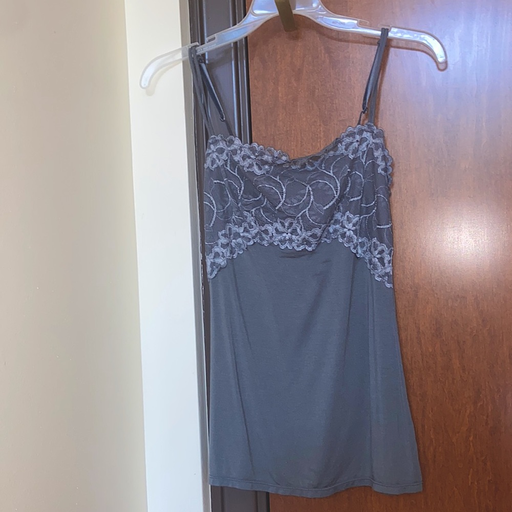 Gray cami top with lace